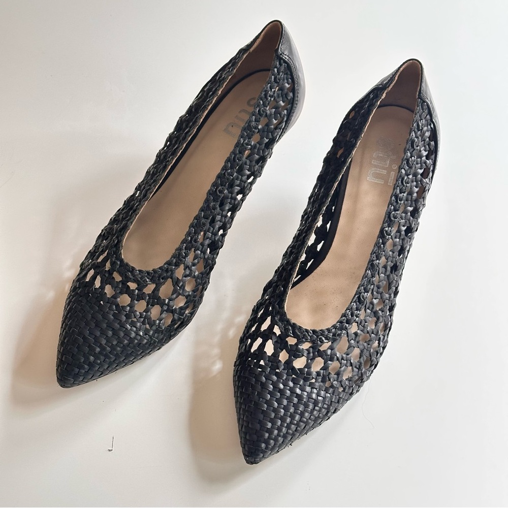 Stiu Woven Leather Kitten Heels - Picture 2 of 7